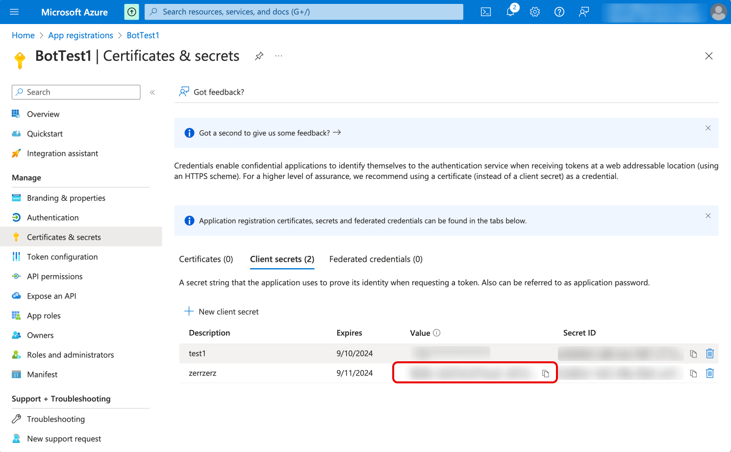 App registration - Azure